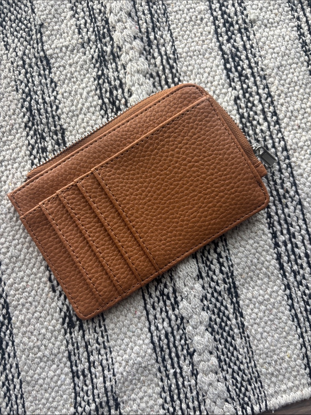 Leather Card Wallet in Brown
